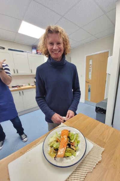 Joe proudly shows off this restaurant-style salmon dish!