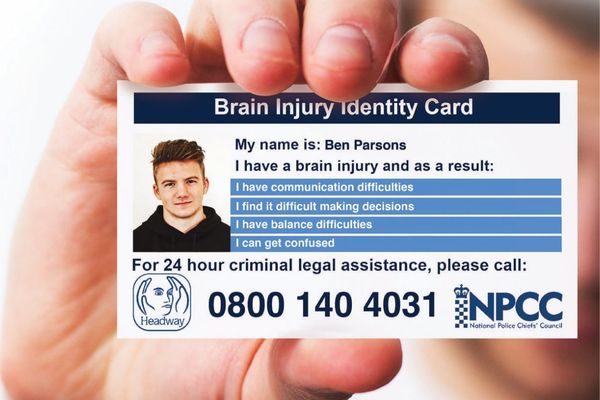 A sample brain injury identity card