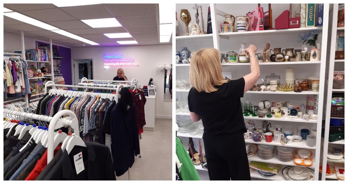 The refurbished interior of the Headway Sale charity shop features an inviting and accessible design.