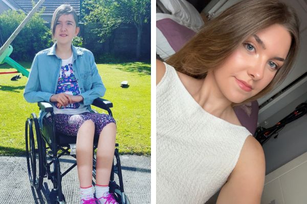 Morgan had to relearn how to walk when her brain swelled to life-threatening size