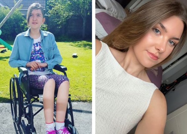 Morgan had to relearn how to walk when her brain swelled to life-threatening size