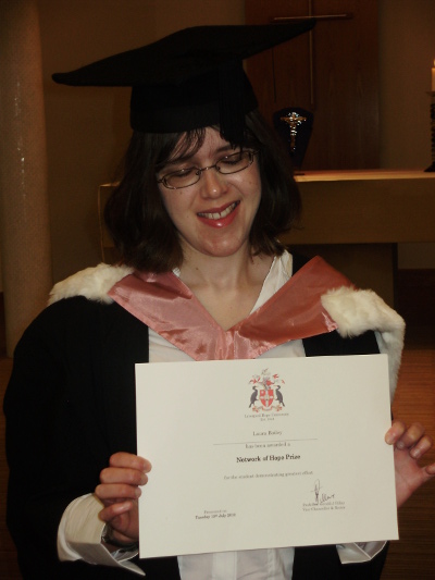 Laura achieved an impressive 2:1 degree in 2010