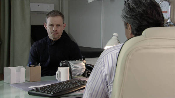 Coronation Street's Nick Tilsley, played by actor Ben Price, speaks to his doctor.