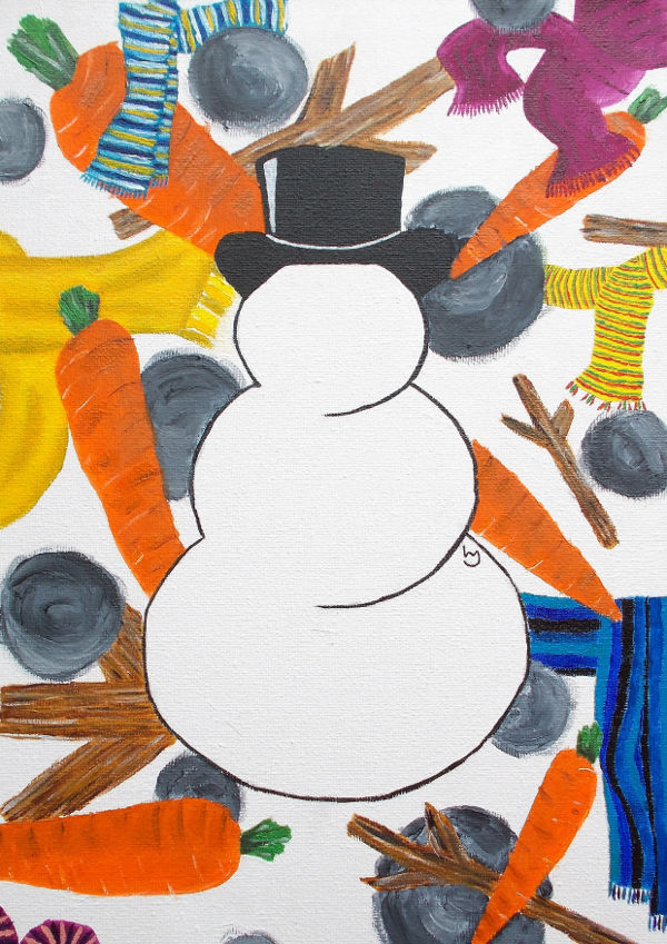 'Under Construction', the shortlisted Christmas Card design by brain injury survivor Kerry Jeffs