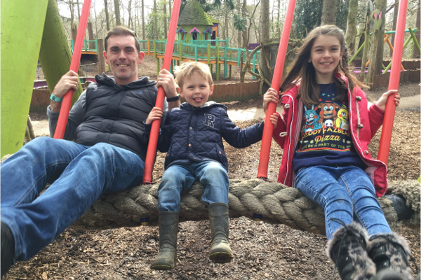 Warren with Frazer and Katie