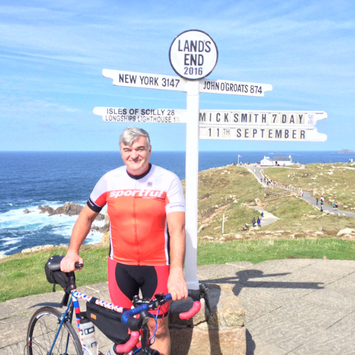 Headway Hero Mick cycles Lands End to John O'Groats Main Image