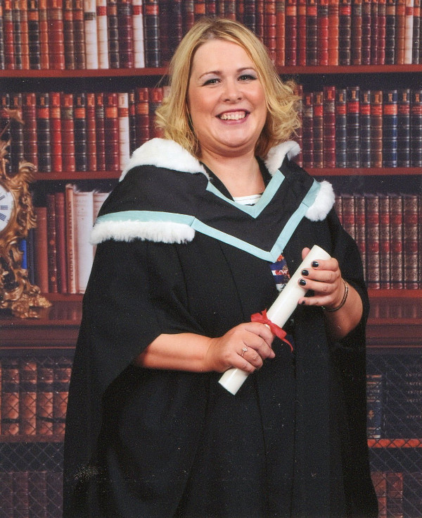 Pamela collects her degree