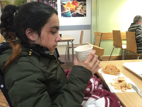 Anna in rehabilitation following her brain injury