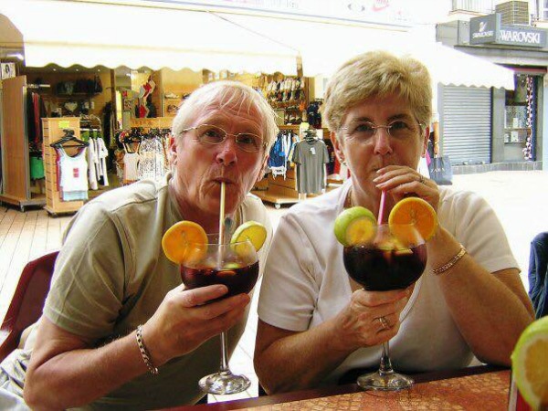 Andy and Janet Malcolm on holiday before his brain injury