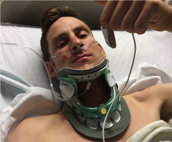 Matt after the crash in Utah