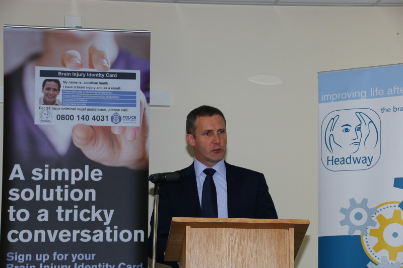 Cabinet Secretary for Justice John Matheson MSP launches the Headway Brain Injury Identity Card in Scotland