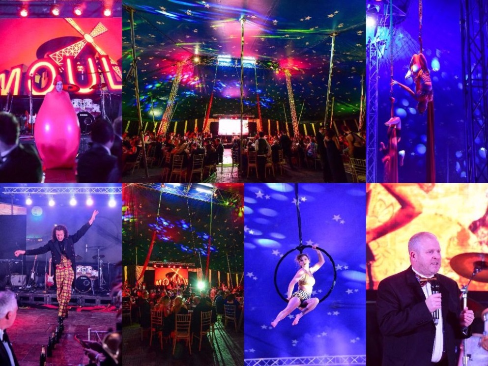 The Moulin Rouge circus-themed WonderLAN Ball features acrobats, trapeze artists, music and a wealth of other performers
