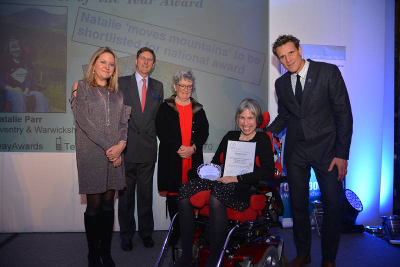 Natalie Parr collects her Headway Achiever of the Year Award
