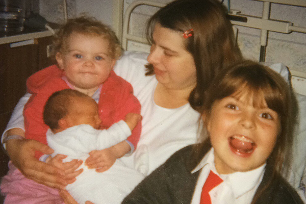 Victoria Hoban with her children Alex, Esther and Jack.