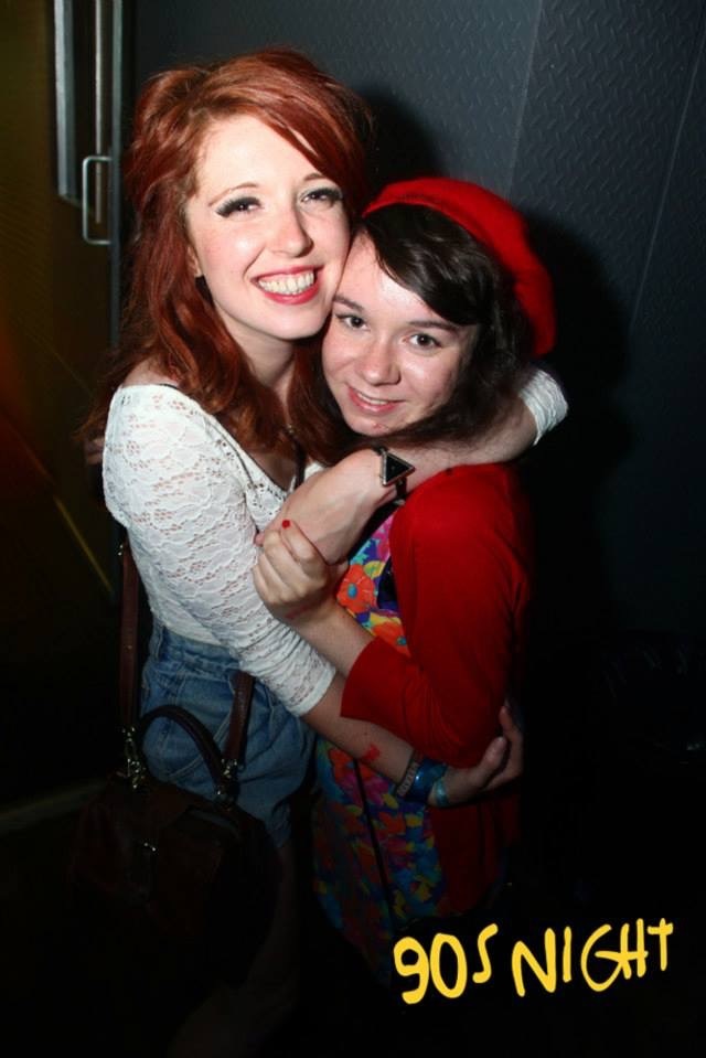 Harriet with her childhood friend Beccy.
