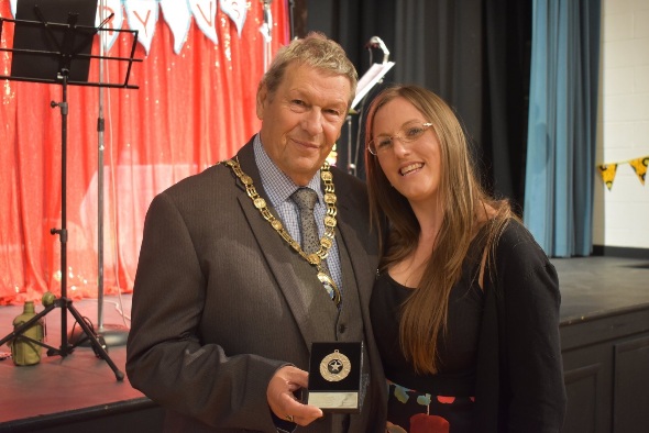 Tara receiving runner up of the year for running her fitness classes in retirement housing