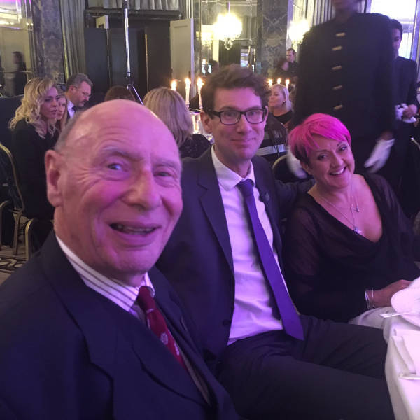 Sandy Johnston and family at the Headway Annual Awards 2017