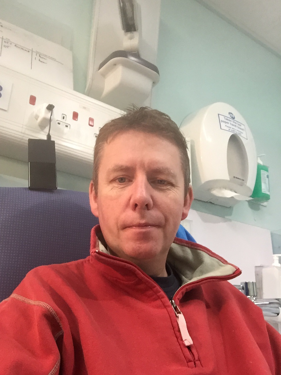 Rod Maxwell during his stay at Salford Royal Hospital