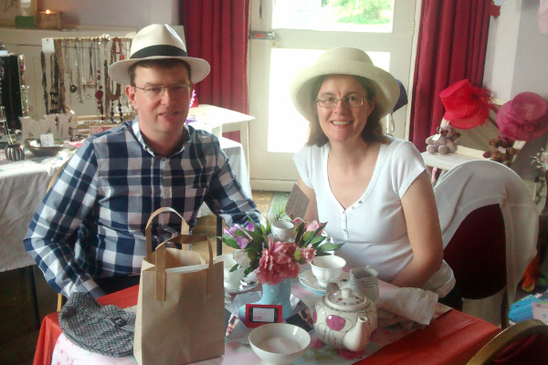 Giles and his wife Helen at the Headway Darlington and District Tea Party 2015.