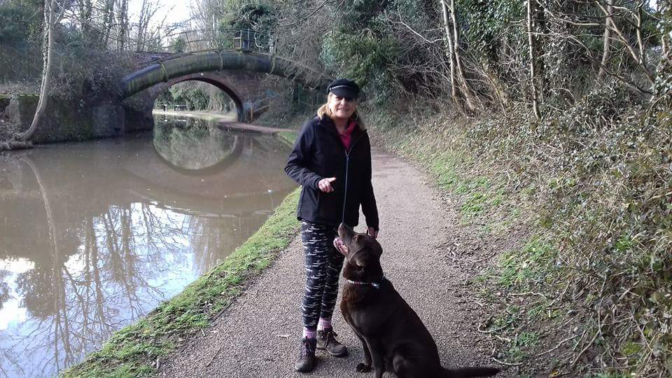 Lynne with her dog Charley