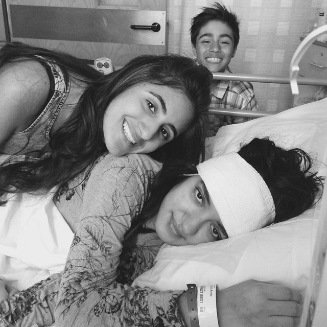 Kavita, Jasmine and Jay in hospital