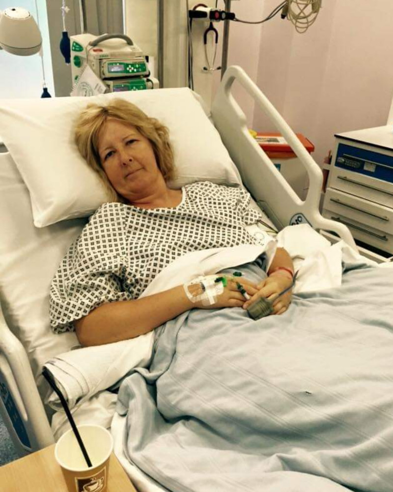 Deborah in hospital