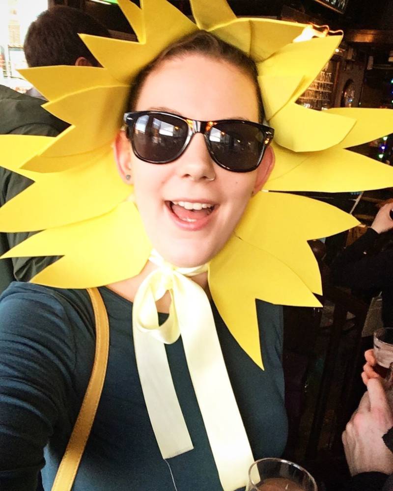 Naomi dressed as a sunflower