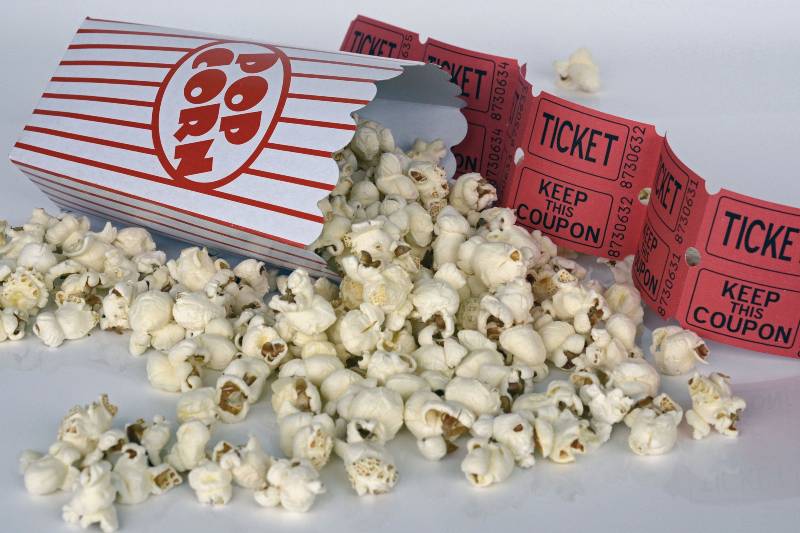 popcorn and tickets