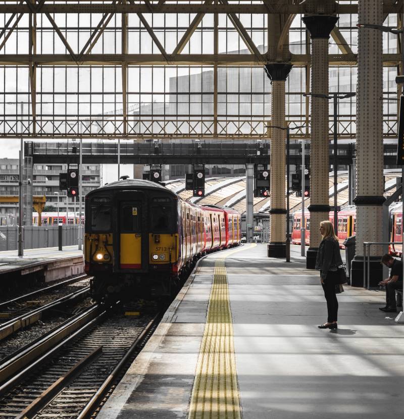 train pulling into the station