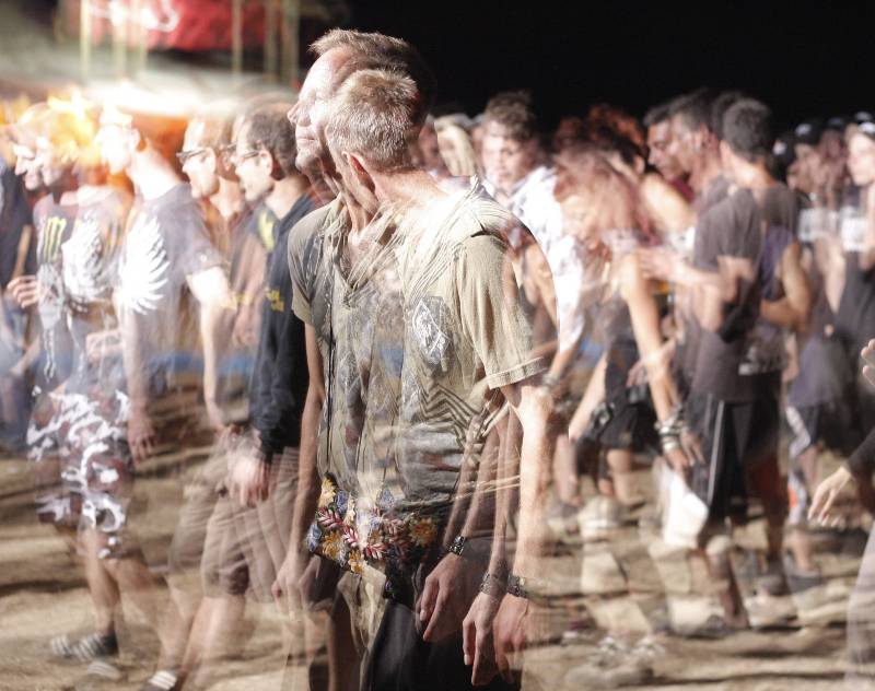 a crowd of people