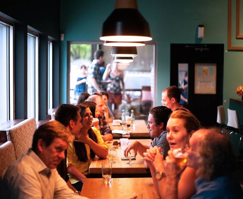 People sat around a table