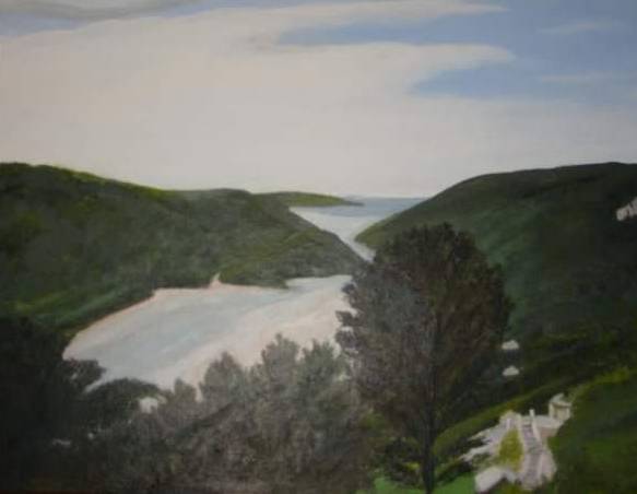 Painting of a lake