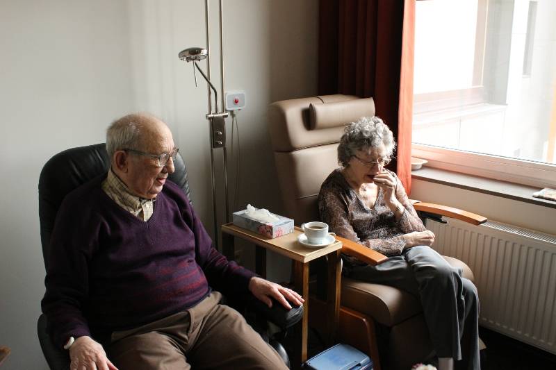 elderly couple in hospital
