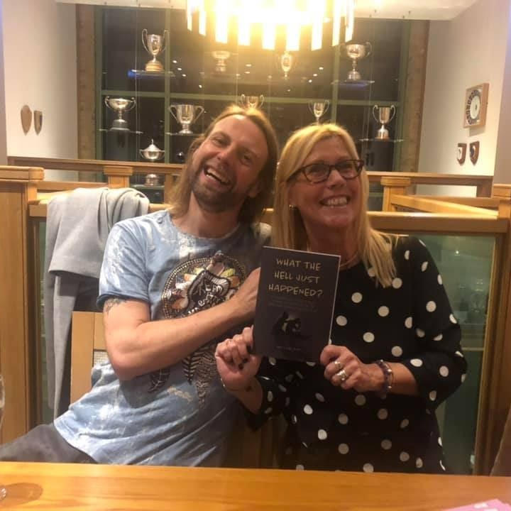 Mark and Jules at the launch of 'What the hell just happened?'