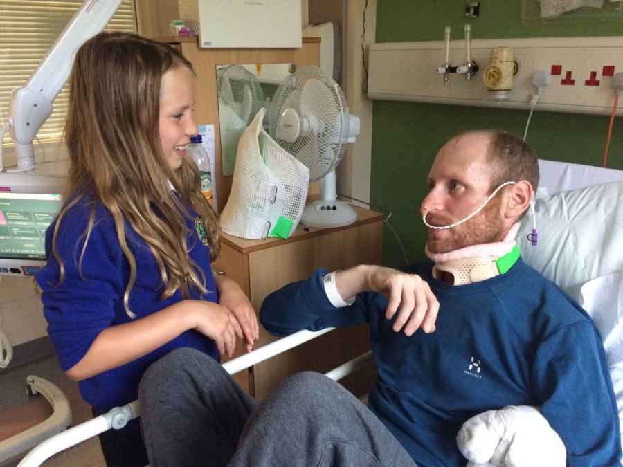 John's daughter visiting him in hospital