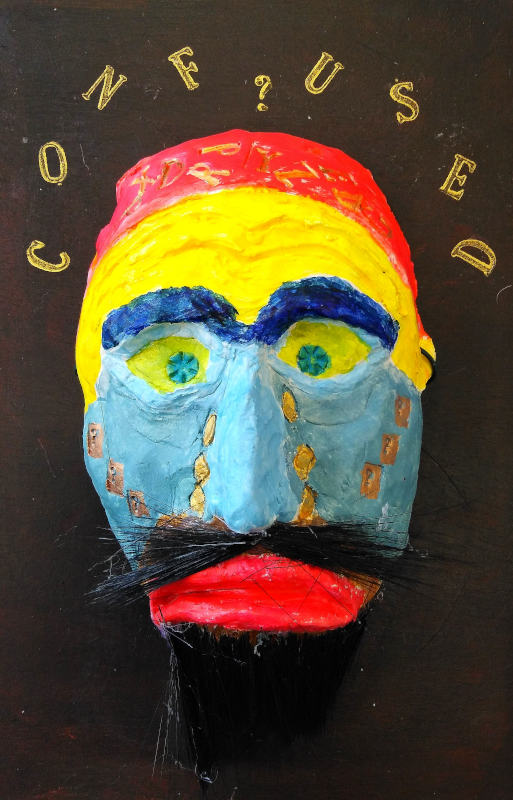 A mask Joseph created at a Living With Aphasia creative arts group