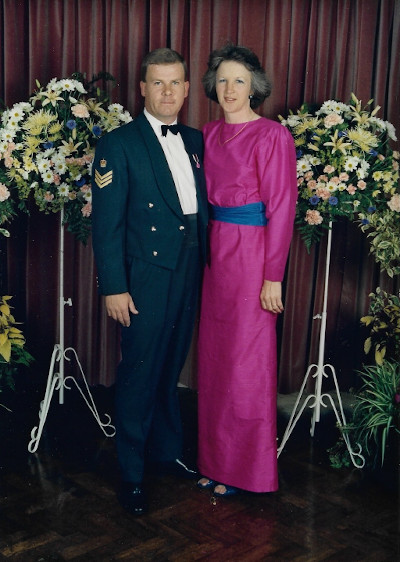 Happier days! Jill and I, Mess Summer Ball RAF Brize Norton, 1990.