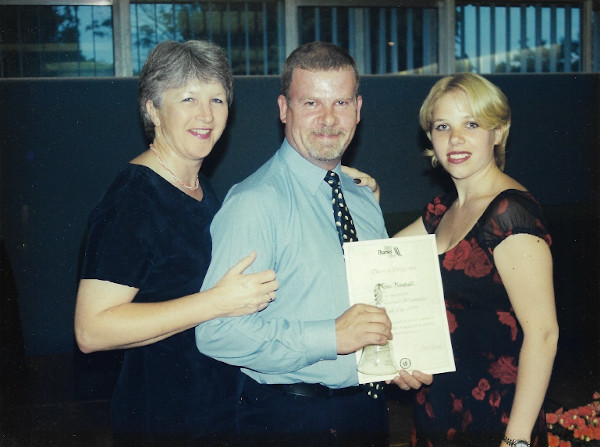 L-R: Jill, John and Amy shortly before John's brain injury