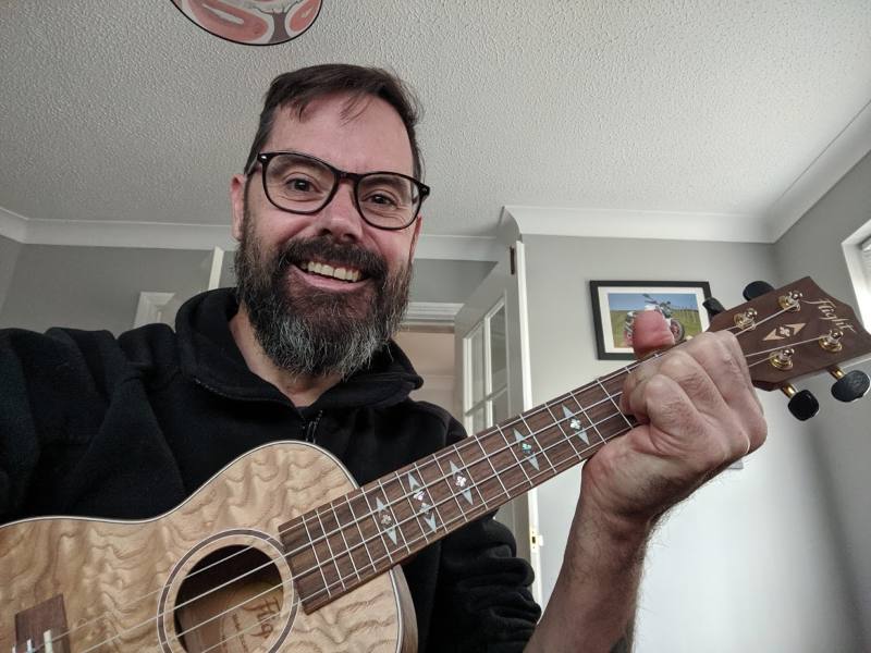 Karl playing the guitar