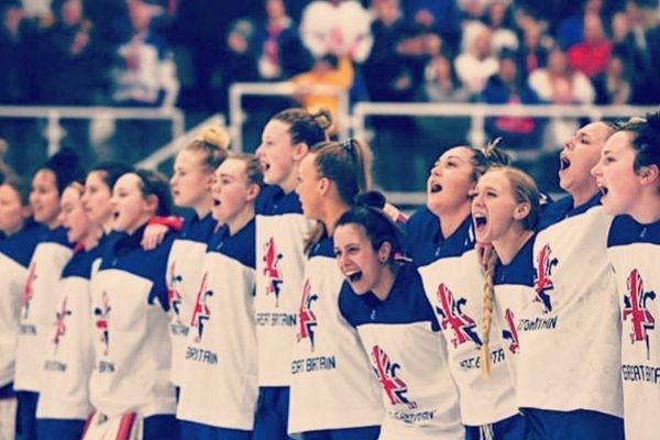 Monica with her GB Ice Hockey teammates