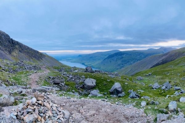 A view from the climb up Scafell Pike in the Lake District