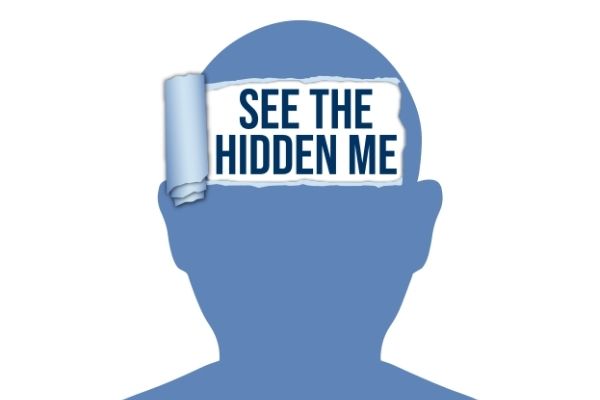 See the Hidden Me campaign logo shows a human head silhouette with the text 'See the Hidden Me' torn back underneath the outer layer.