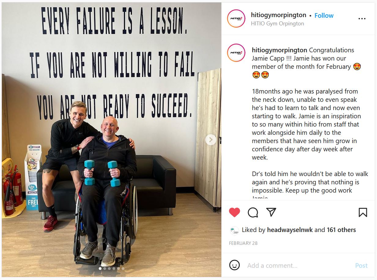 Jamie won member of the month for his inspirational efforts at Hitio Gym in Orpington. A true inspiration! Click to view the post on Instagram.
